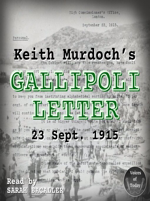 Title details for Keith Murdoch's Gallipoli Letter by Sir Keith Murdoch - Available
